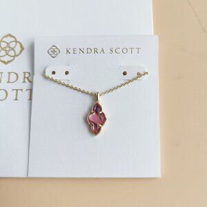 Kendra Scott Framed Abbie Collection. Gold Light Burgundy Necklace